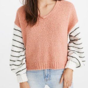 Madewell Balloon Sleeve Sweater in Colorblock